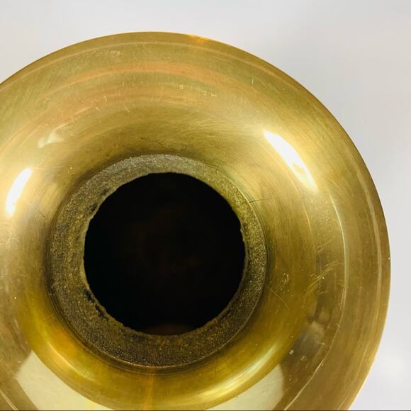 Hammered Brass Vase 7.5" Tall Vintage Heavy - Picture 6 of 7